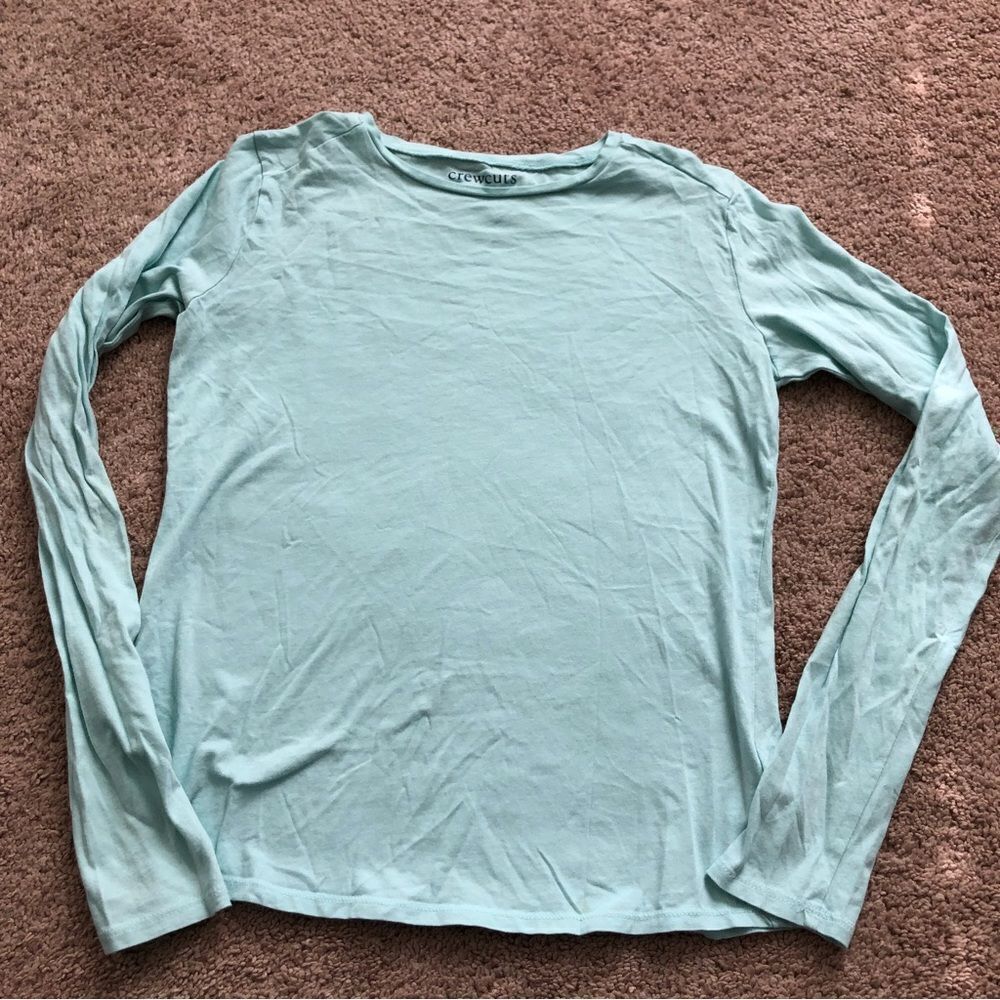 Crewcuts Long‎ Sleeve Tee Girls 14 Aqua Blue